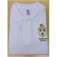Cranbrook School White PE Polo with Logo