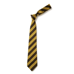 Brown and Gold Broad Stripe 39" Length Junior Tie