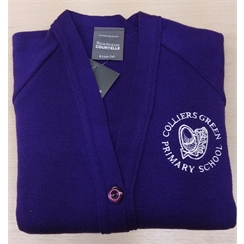 Colliers Green Purple Cardigan with Logo