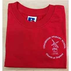 Cranbrook Primary Red House PE T-Shirt with Logo