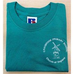 Cranbrook Primary Green House PE T-Shirt with Logo