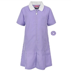 Purple A-Line Gingham Summer Dress