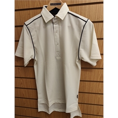 Short Sleeve Cricket Shirt with Navy Piping