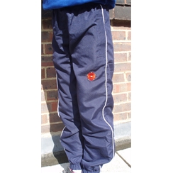 Sackville Navy Tracksuit Bottoms with White Piping & Logo