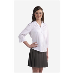 White Rever Collar Twin Pack Semi-fitted 3/4 Sleeve Fashion Blouse
