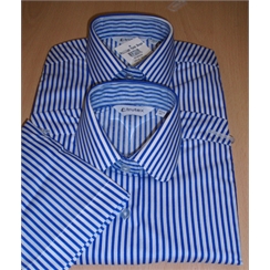 Blue & White Stripe Short Sleeve Twin Pack Blouse
