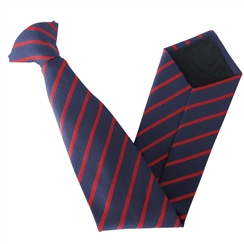 Black with Red Stripe Senior Length School Tie