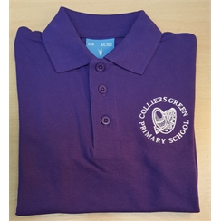 Colliers Green Purple Boys Summer Polo with Logo
