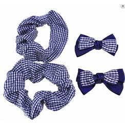 Gingham Scrunchie and Bow Clip Set