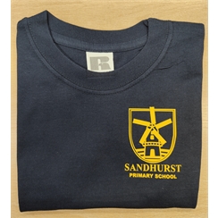 Navy Sandhurst PE T-shirt with Logo