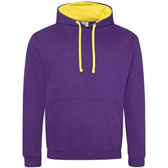 Purple with Yellow Contrast Varsity Hoodie