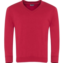 Red V-Neck Sweatshirt