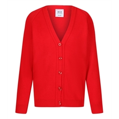 Red Courtelle Acrylic Cardigan