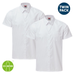 Boys Twin-Pack Short Sleeved White Shirt