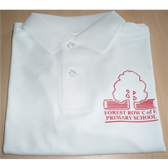 Forest Row White Polo with logo