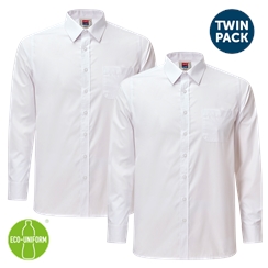 Boys Twin-Pack Long Sleeved White Shirt